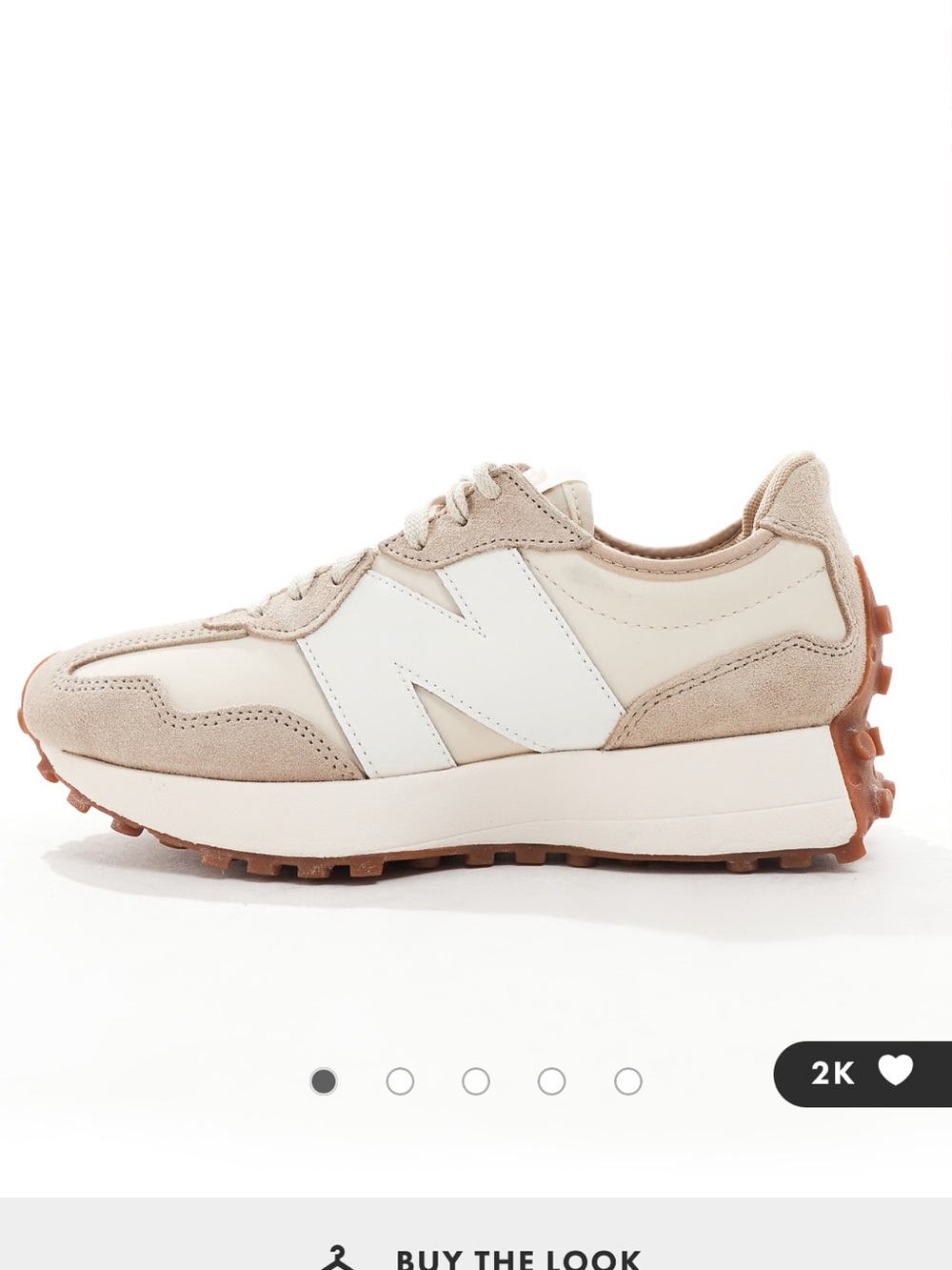 New Balance Beige and White Retro-Style Women's Sneakers
